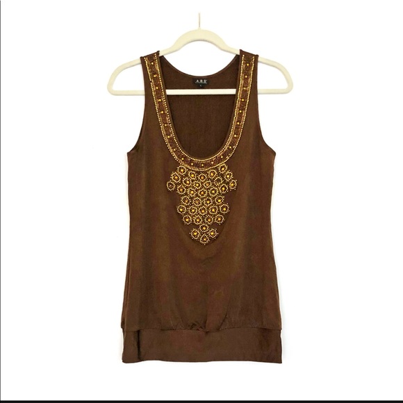 ABS Allen Schwartz Tops - ABS Allen Swartz Sleeveless Beaded Tunic